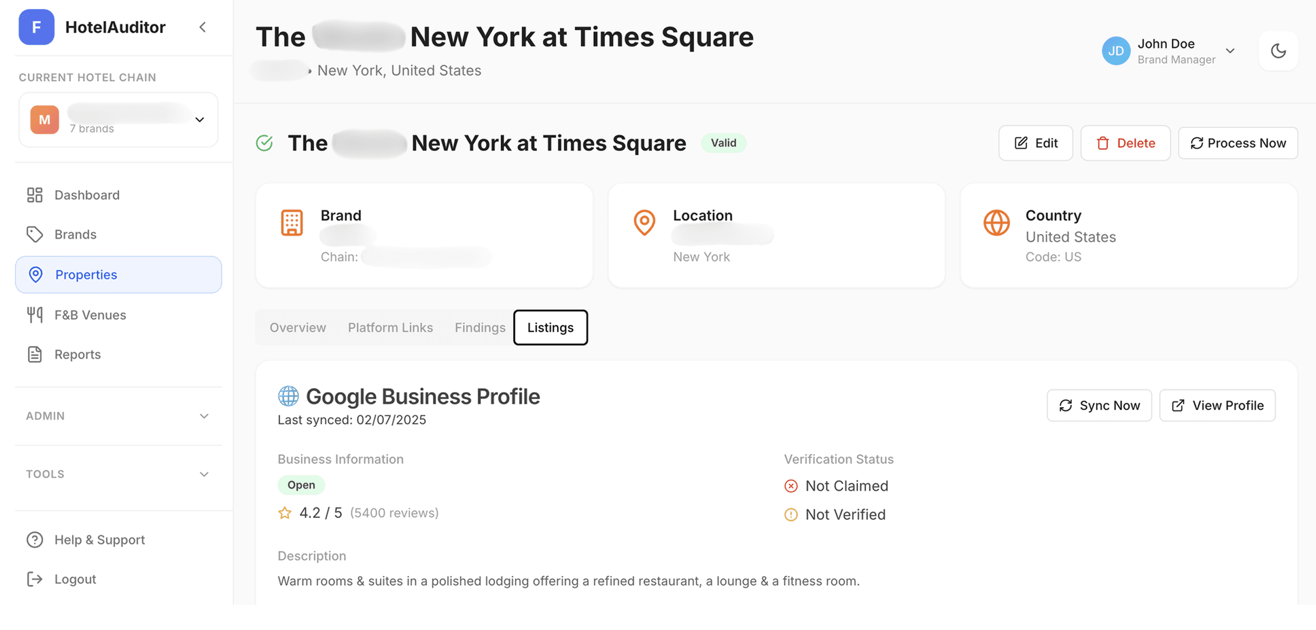 Google Listing Profile Dashboard