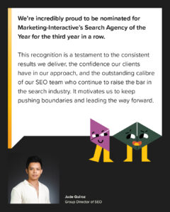 Mediatropy’s SEO Team Named Finalist for Agency of the Year — 3 Years Running image